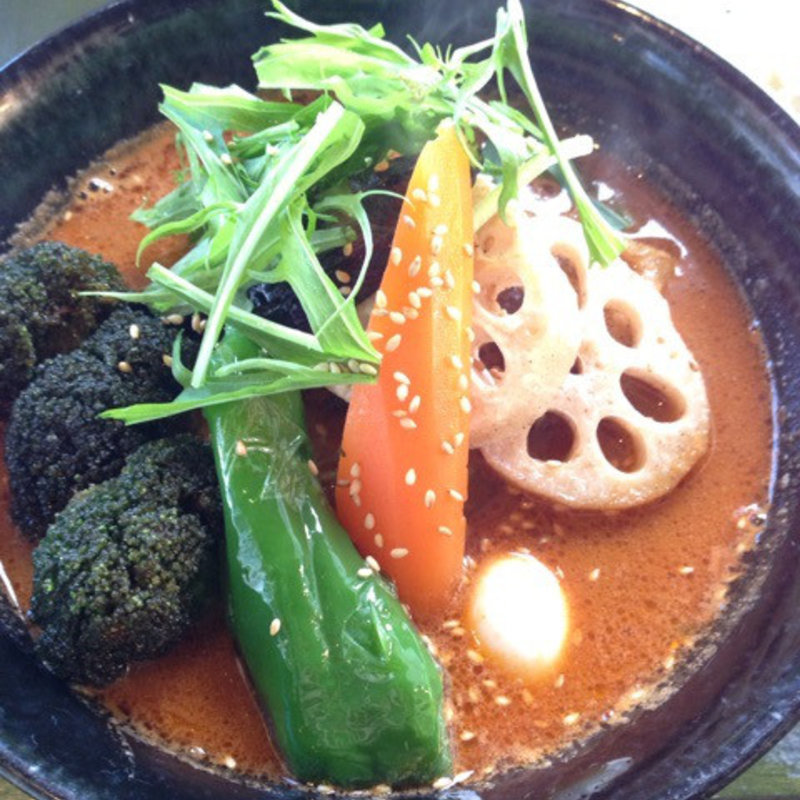 手ごねハンバーグと野菜のスープカレー(ドロッピン )