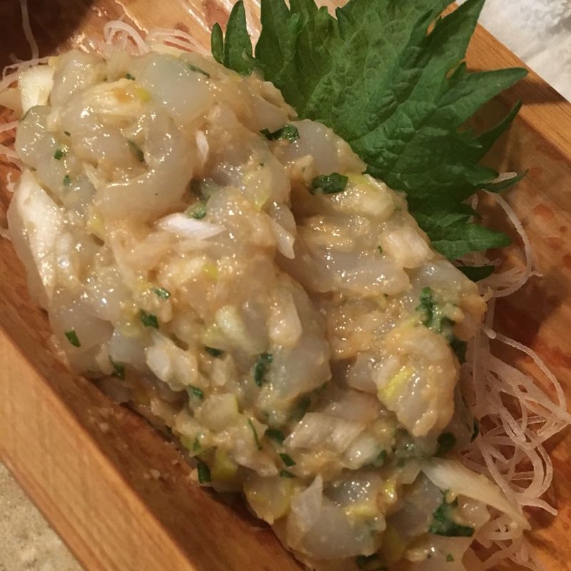 スルメイカのなめろう(居酒屋 達磨)