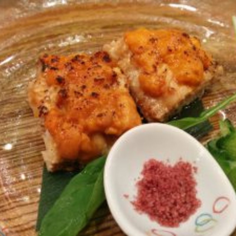 あいなめのウニ乗せ焼(さとう )