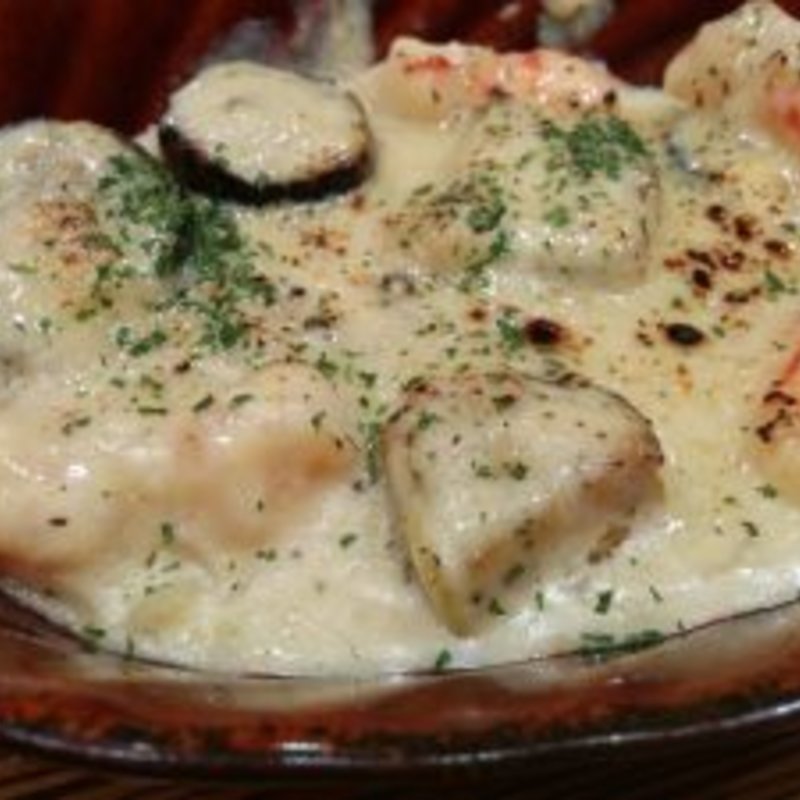 野菜と海老の豆乳グラタン(さとう )