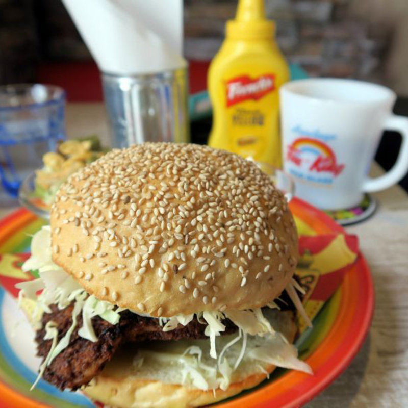 SHELBYカツバーガーのセット(ジャンク・フード・カフェ・シェルビー)