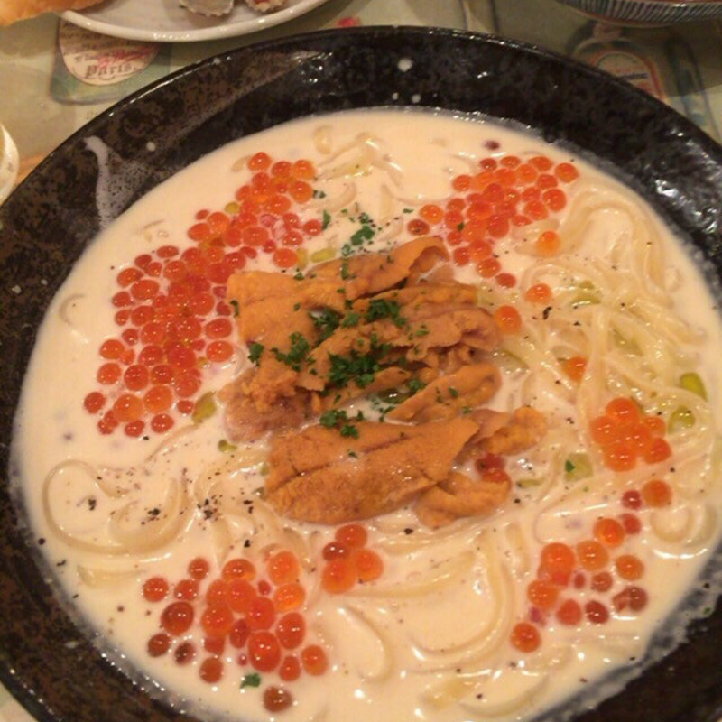 うにといくらのクリームパスタ(じゃこくじら )