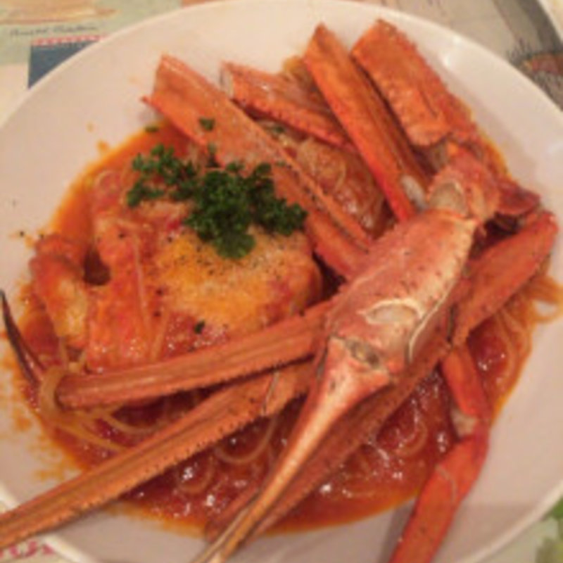 ズワイガニのトマトパスタ(じゃこくじら )