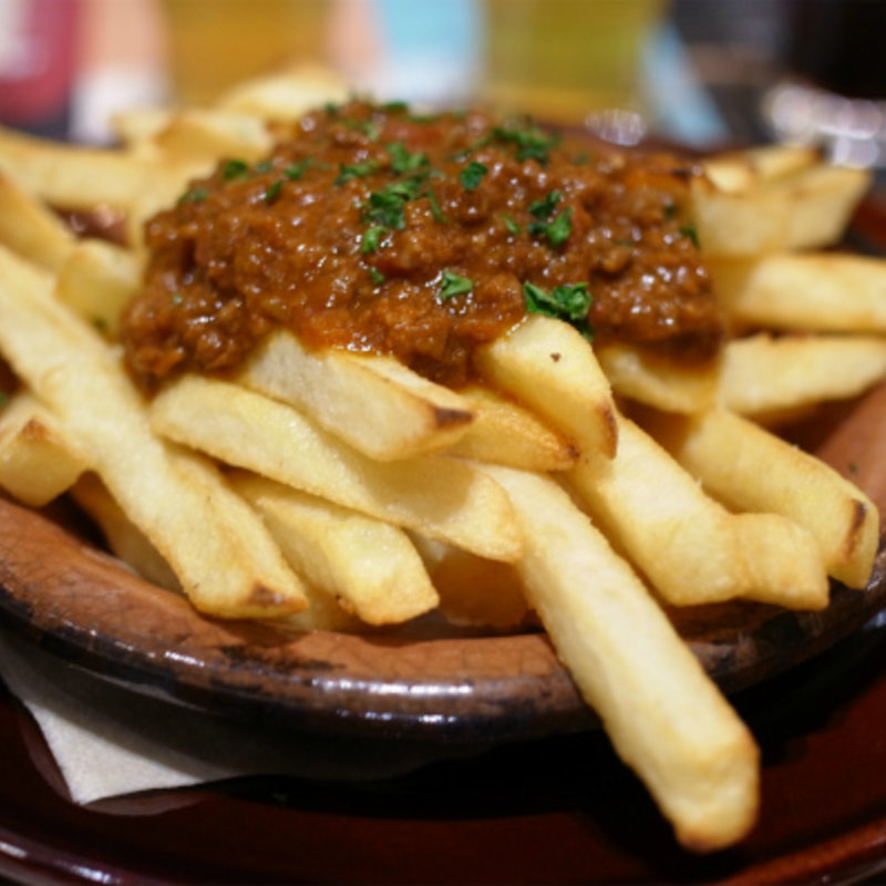 タコミートとフライドポテトのオーブン焼き(スプリング バレー ブルワリー 横浜)