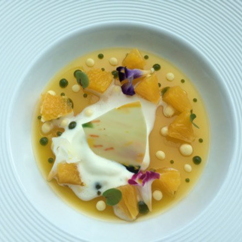 シトラスのゼリー  バジルとバニラのソース  ベルガモットのジェラート(センシ バイ ハインツ ベック （sensi by Heinz Beck）)