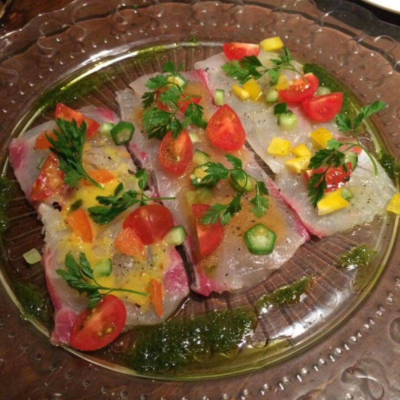 鯛のカルパッチョ(Diavolo e Bambina)