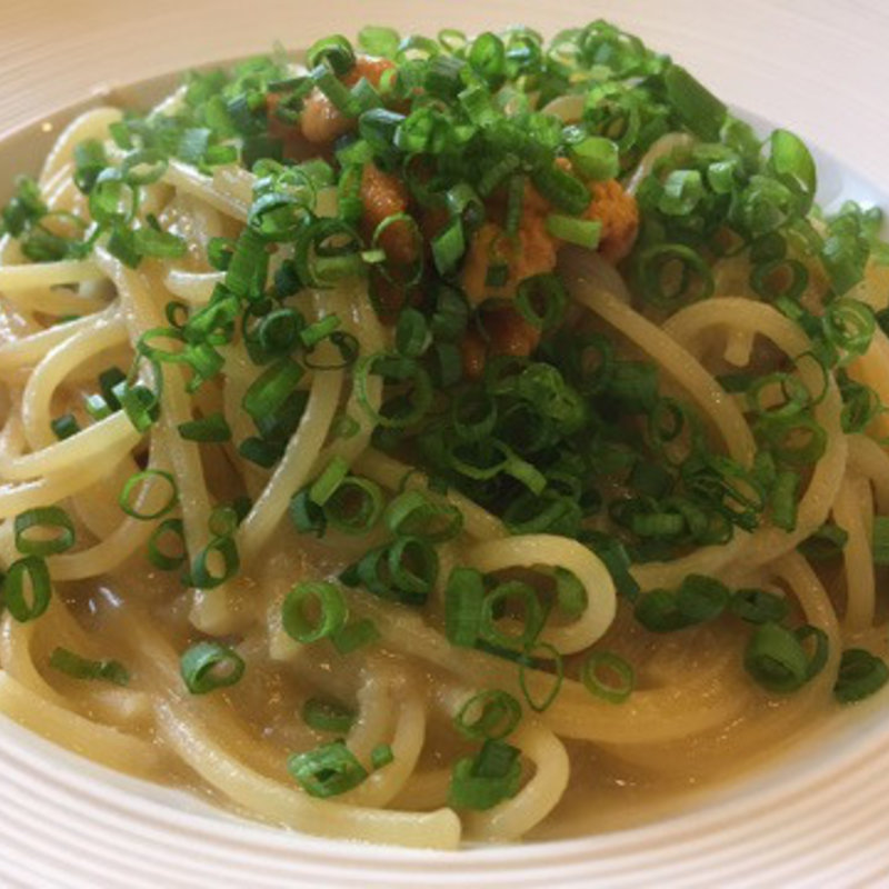 旬の赤ナスとウニの軽いクリームソーススパゲティ(トラットリア ダ イケダ ペル ピーコック （Trattoria DA IKEDA per Pcock 【旧店名】レストランPコック）)