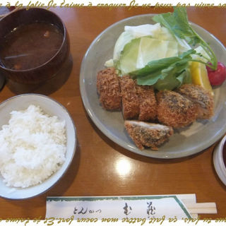 ロースとんかつ＆ゑび椎茸定食(とんかつ 武蔵)
