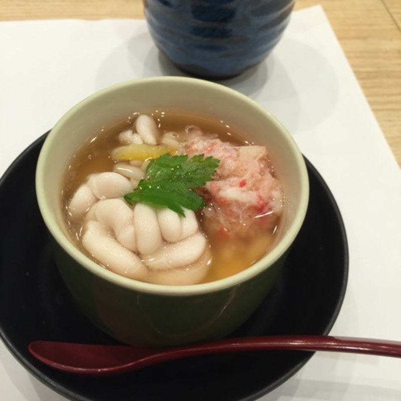 白子と蟹の茶碗蒸し(にぎりの徳兵衛 川原店)