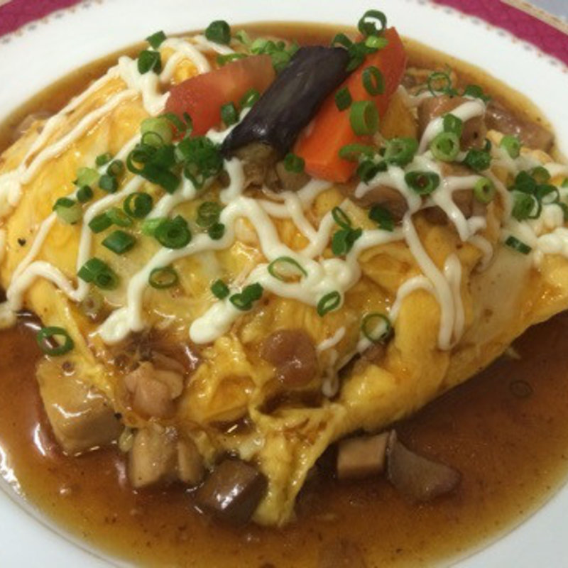 和風きのこオムライス(にんじん・なす・とまと)