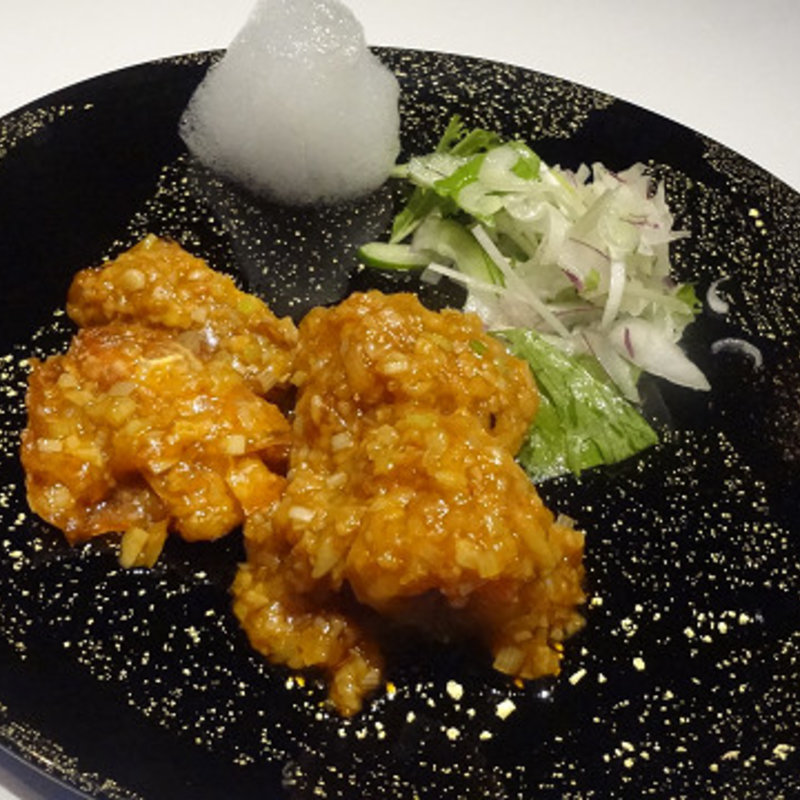 大海老の炒めをチリソースで(ヌーベルシノワ醐杜羽)