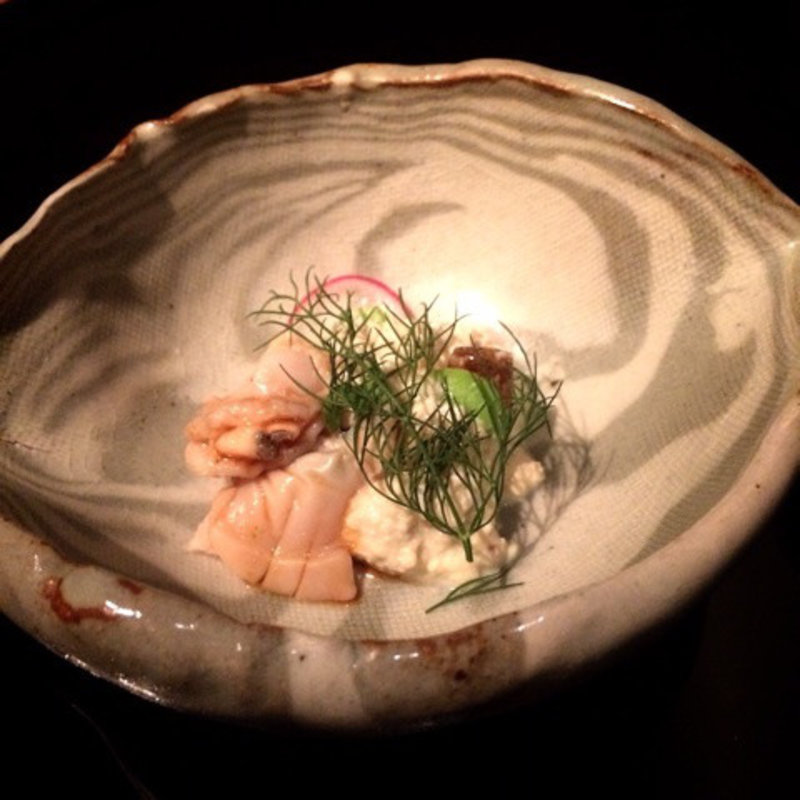 ピータン豆腐とハマグリの中華たまり醤油ソース 
(青山はしづめ)