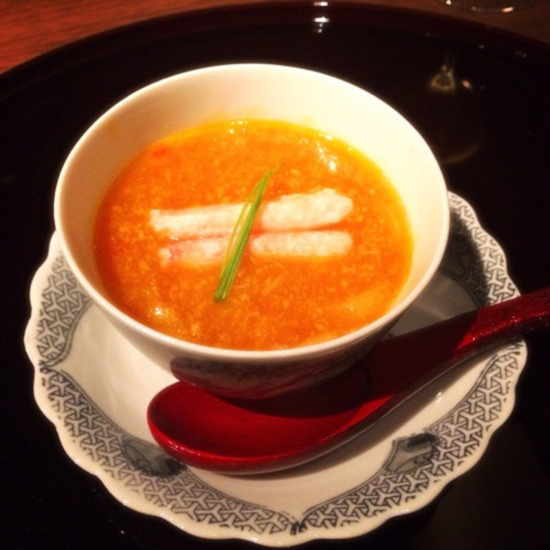 フォアグラの茶碗蒸し蟹味噌あんかけ(青山はしづめ)