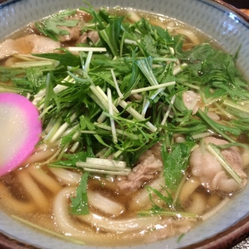水菜と豚のハリハリうどん(はちまん)
