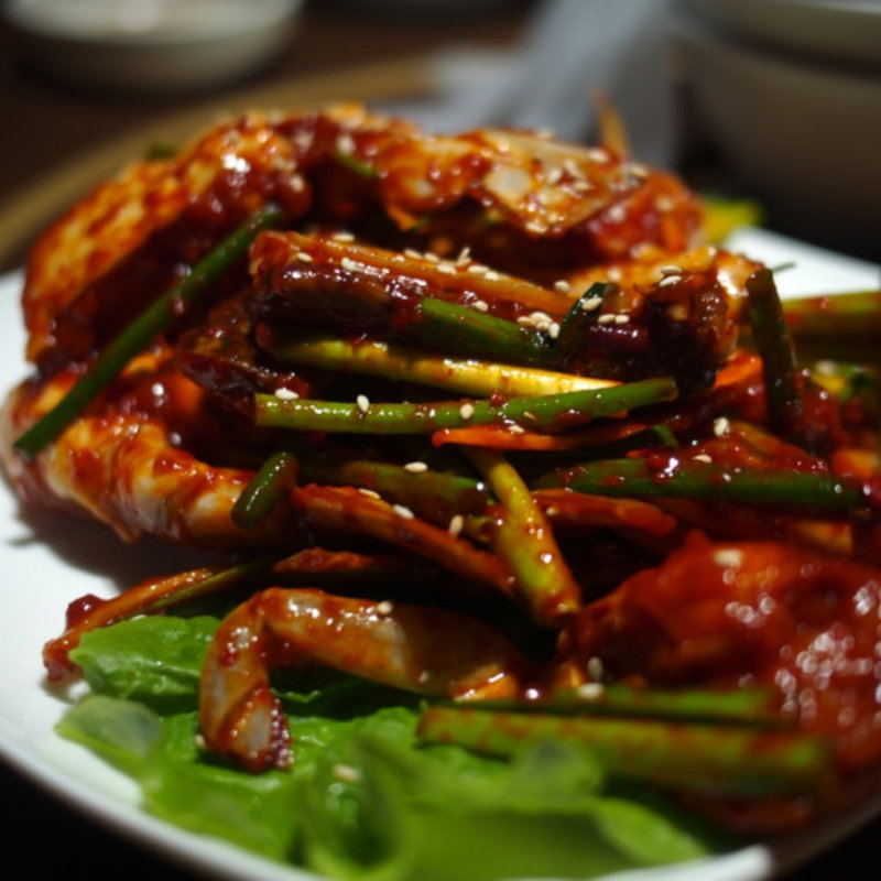 自慢のヤンニョンケジャン（渡り蟹薬念漬け）(ハヌリ 新宿三丁目店)