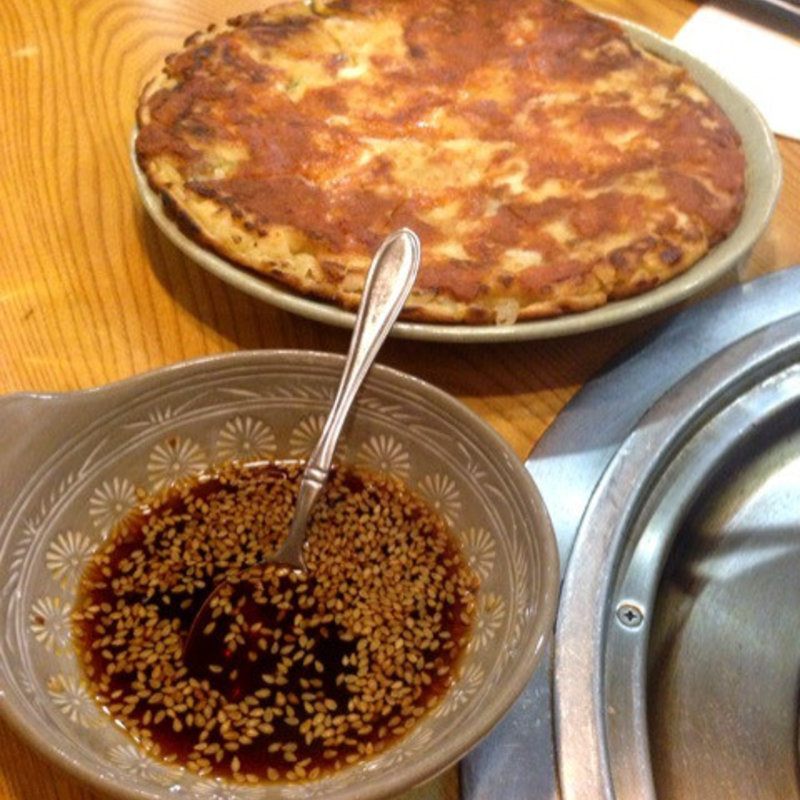 青唐辛子入りの海鮮チヂミ(ハレルヤ)