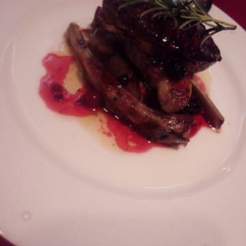 子羊の網焼きとフォアグラのロースト(びいどろ銀座店)