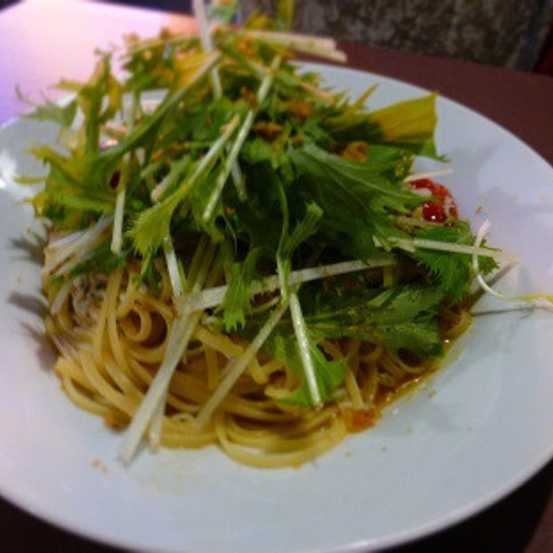 水菜とジャコのぺペロンチーノ(La Pizzeria Nakayama)