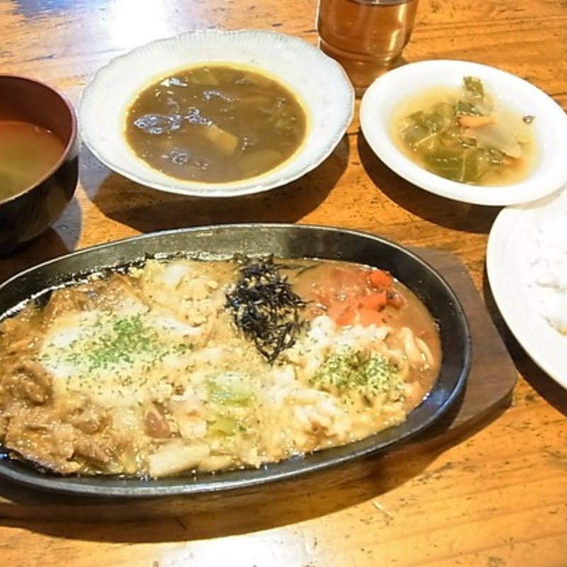 ミックスミート豚角煮ナンコツ定食長芋ソース付き(ビック・フッド)