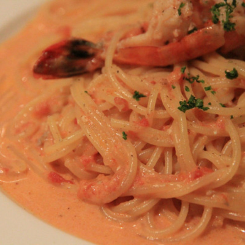 エビとゴルゴンゾーラのスパゲティ(ピッコロ)