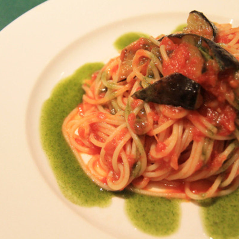 ナスとトマトのスパゲティ(ピッコロ)