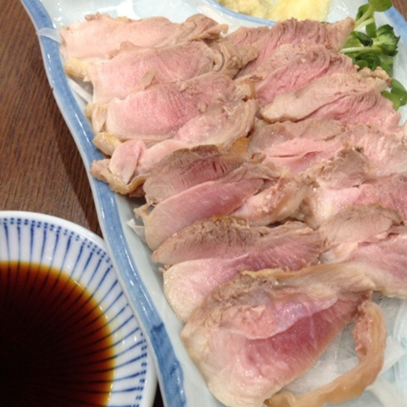 地鶏たたき(若鶏から揚げ ふじ)