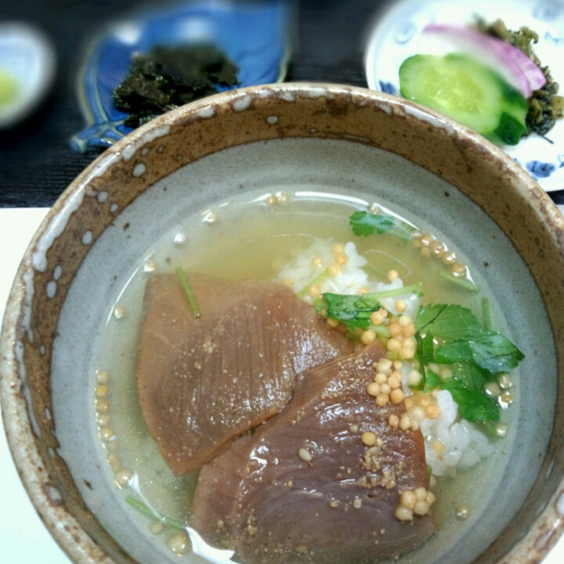 カツオの漬けの茶漬け(ふじ木)