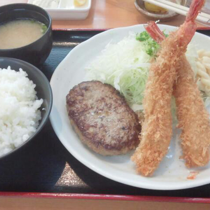 海老フライ&ハンバーグ(フライ工房 妙樹 （しょうき）)