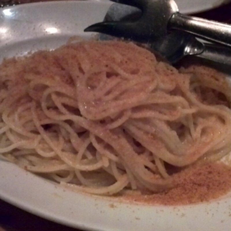 スパゲッティーニカラスミたっぷりパケット風(プレゴパケット)