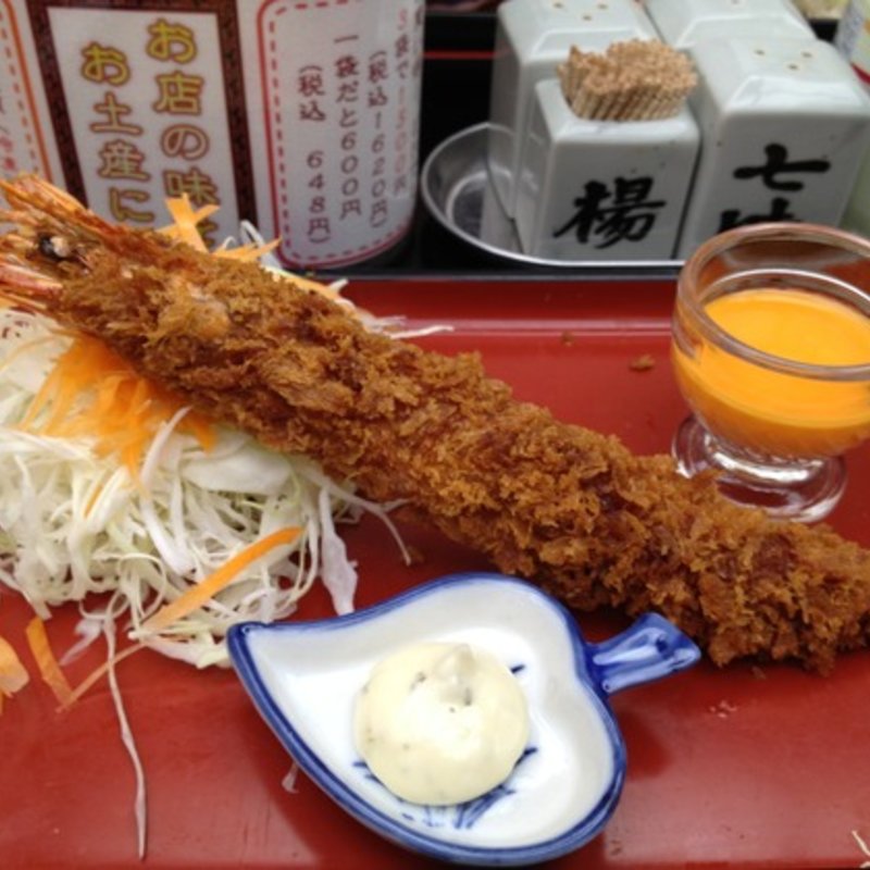 ジャンボエビフライ(みくりやうどん)