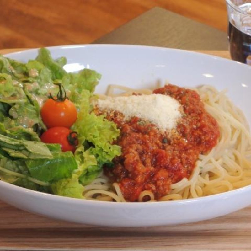 ルルロッソのミートパスタ(ミュージアムカフェ ぽらす)