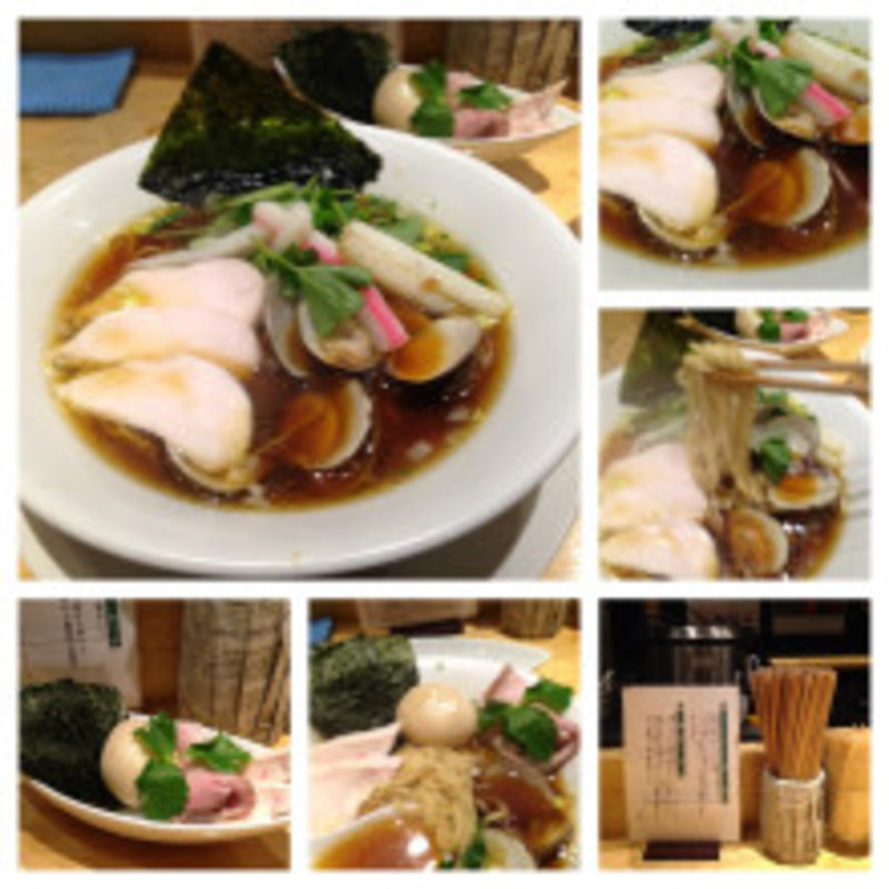 特製鶏・煮干・蛤SOBA(むぎとオリーブ 銀座店)