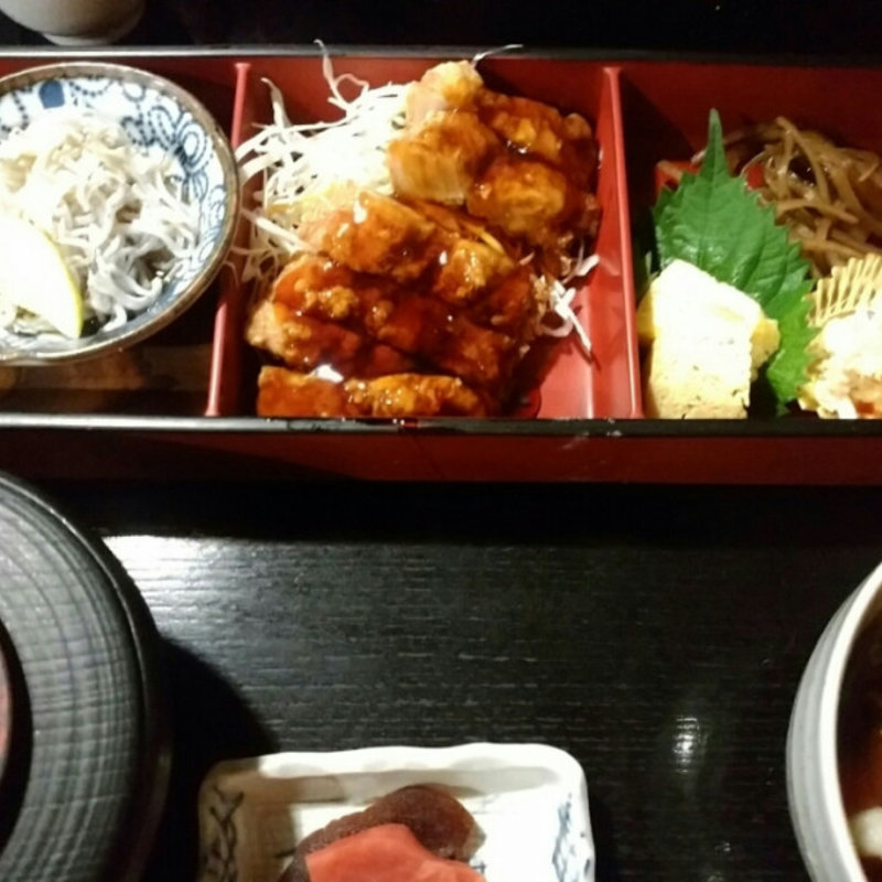 きまぐれ定食（豚の甘酢あんかけ）(めんくし )