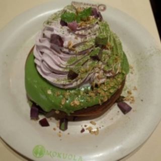 紫芋と抹茶のモンブランパンケーキ(MOKUOLA -lumine ikebukuro- モクオラ -ルミネ池袋-)