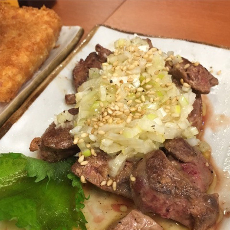 大山鶏のレバレアテキ(もつ千 赤坂本店)