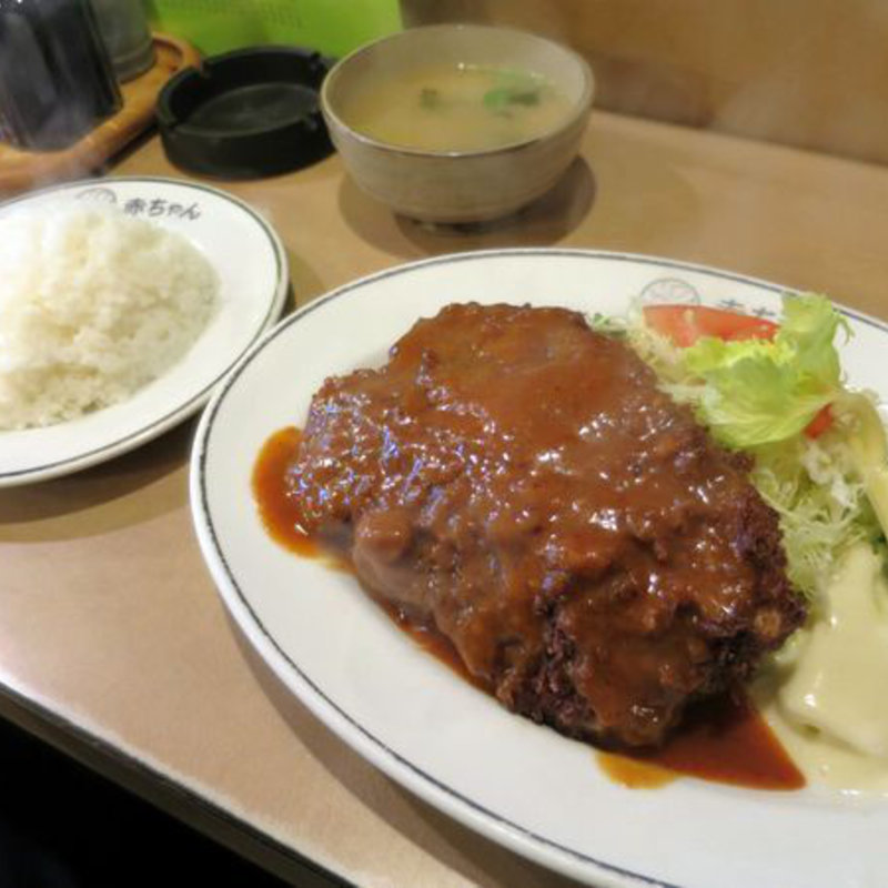 とんかつ定食（しる　ライス付）(もりや)