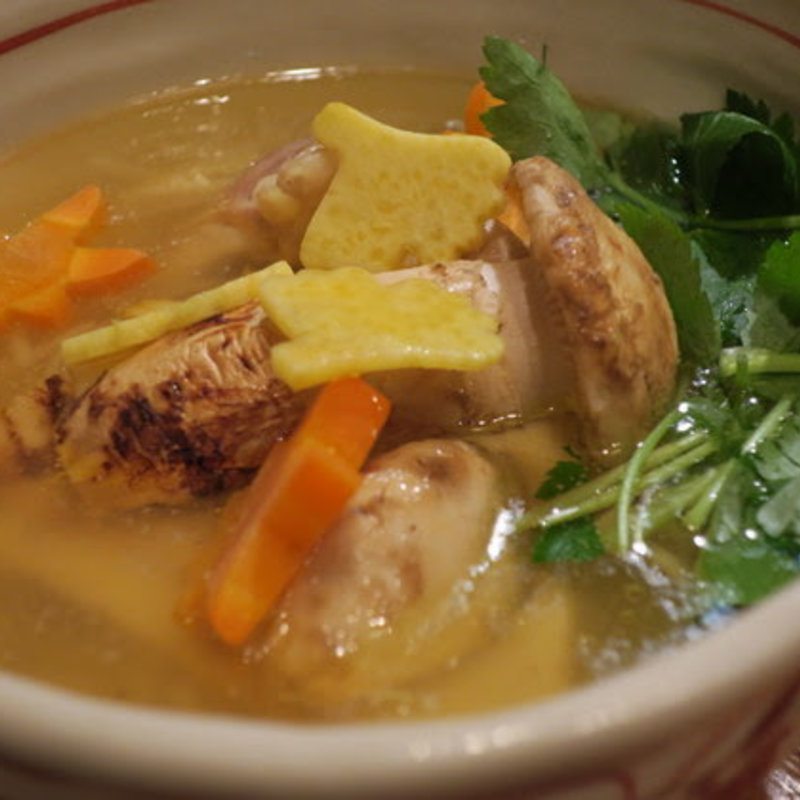 比内地鶏と松茸そば(まさ吉)