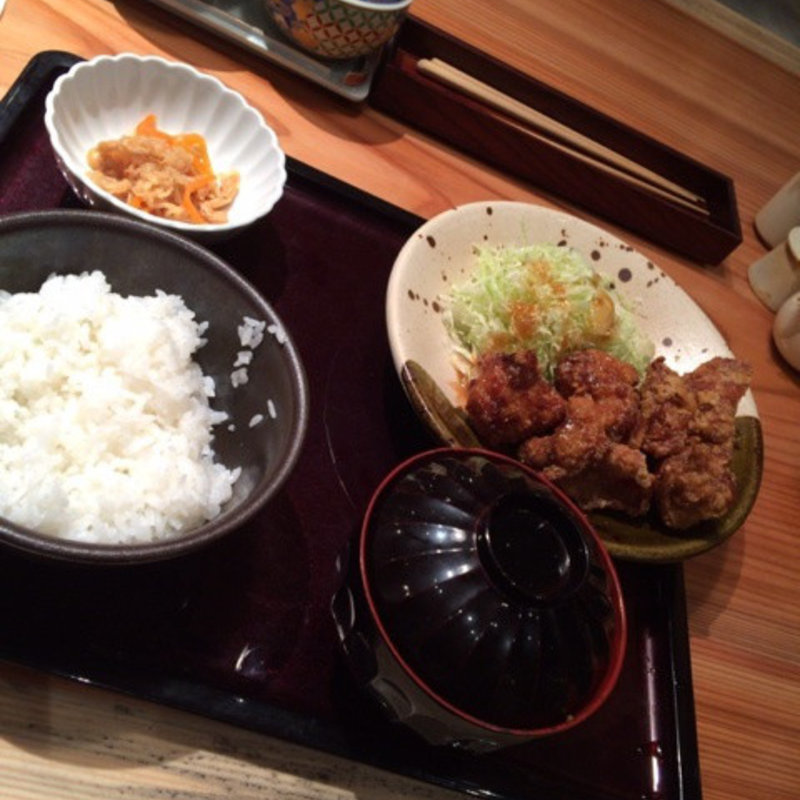 明太風味唐揚げ定食(博多もつ鍋やまや コレド室町店)