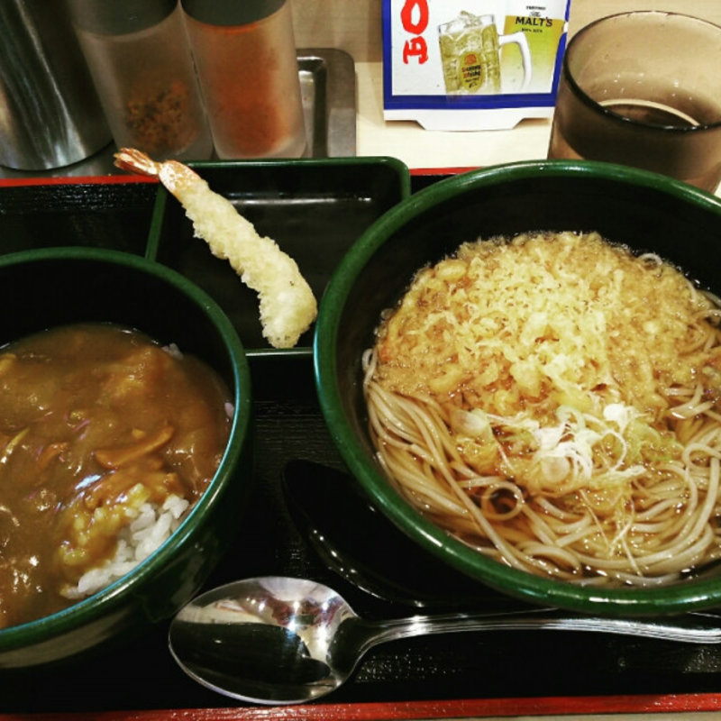 カレー丼セット＋海老天(ゆで太郎 菊川店)