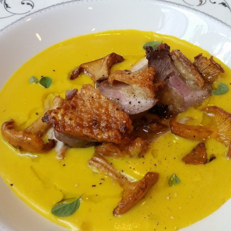 南瓜のクレマとポルチーニのソテー(La Sfoglina)