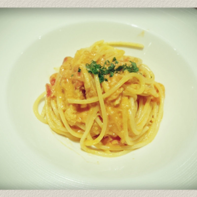 蟹のトマトクリームソースパスタ(ラ・サレッタ)