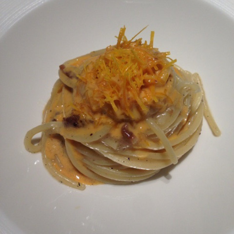 グラニャーノ産のスパゲッティカルボナーラ2014(ラ・ロカンダ ザ・リッツ・カールトン京都 （La Locanda）)