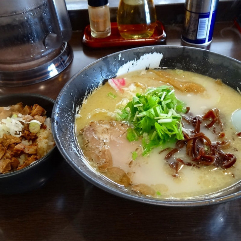 鮪塩らーめんとミニチャーシュー丼のセット(らーめん 山びこ )