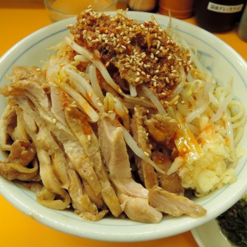 ピリ辛冷やしめん（ニンニク、ヤサイ）＋生唐辛子(ラーメンエース 八王子店 )
