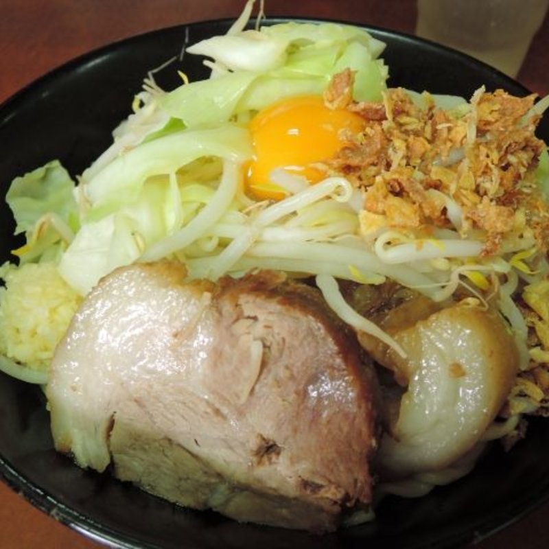 小ラーメン＋汁なし（ニンニク）(ラーメン二郎 めじろ台法政大学前店 （らーめんじろう）)