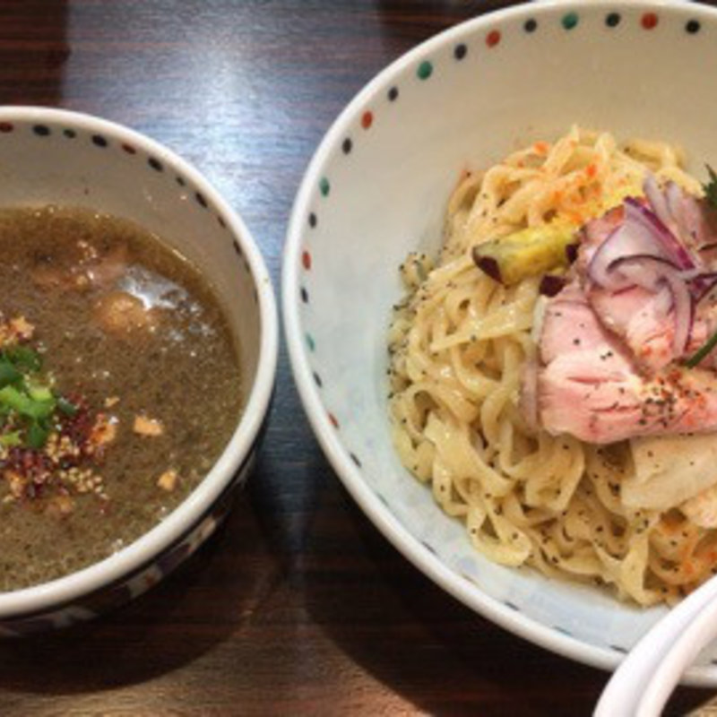 ブラウンマッシュルームのポタージュつけ麺(らー麺 あけどや )