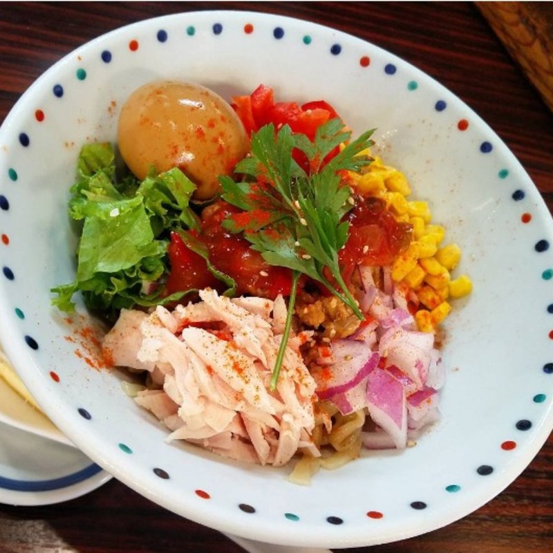 冷味噌カラフルまぜそば+味玉 ※限定 (らー麺 あけどや )