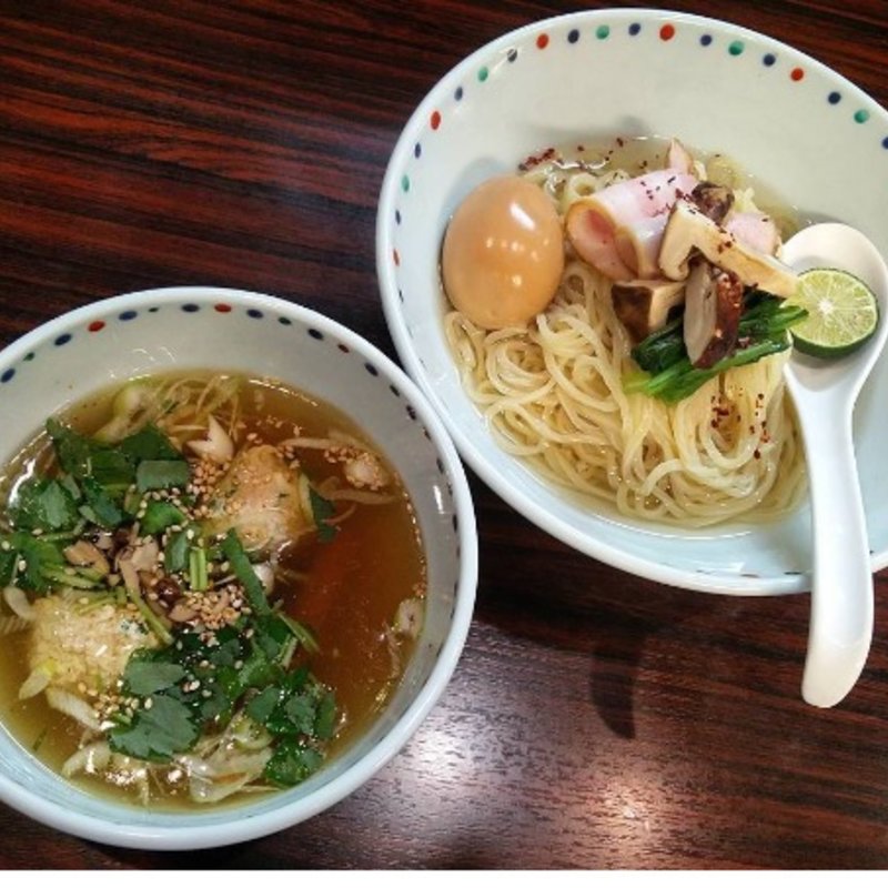 松茸白だしつけ麺+味玉 ※限定(らー麺 あけどや )