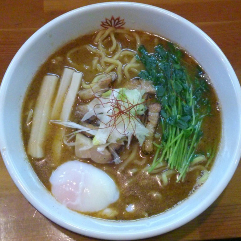 冬期限定メニュー　濃いめ焼き干し　極太　味噌+温玉(翠蓮)