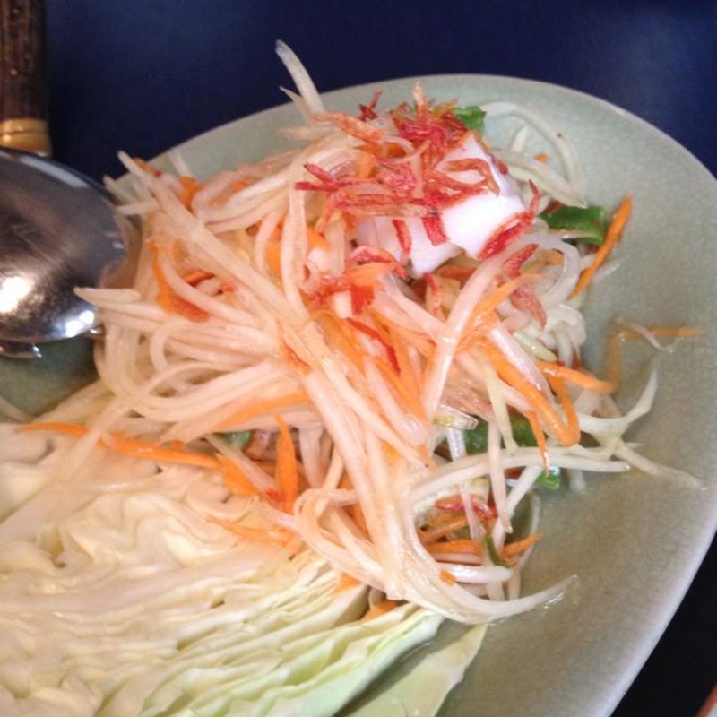 青パパイヤとシーフードのスパイシーサラダ　Som Tum Talay(ライステラス)